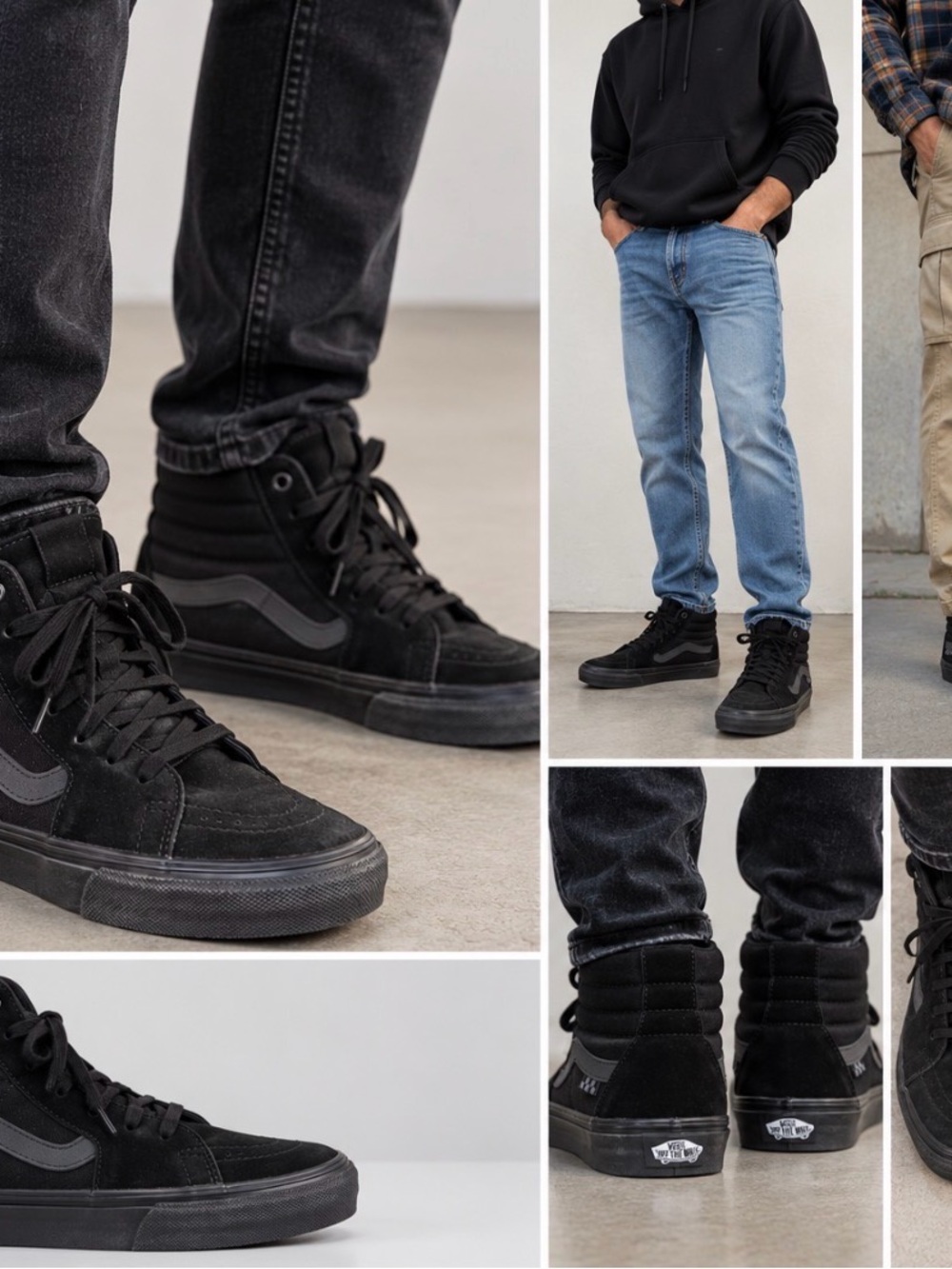Vans Sk8-Hi Black High Top Sneakers Men’s 6.5 Women’s 8